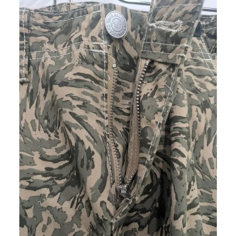 Camouflage True Religion  Cargo Pants Men 30 Flap Abstract Tiger Stripe Camo NWT
